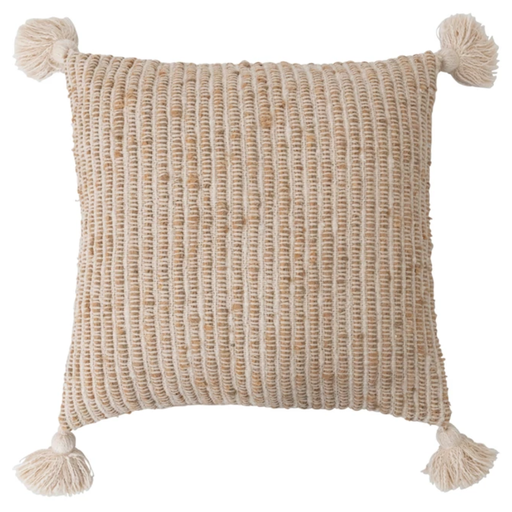 [164969-BB] Striped Pillow with Tassels 20in