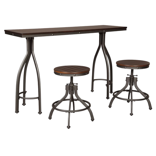 [503460-BB] Odium Counter Height Dining Table and Bar Stools Rustic Brown
