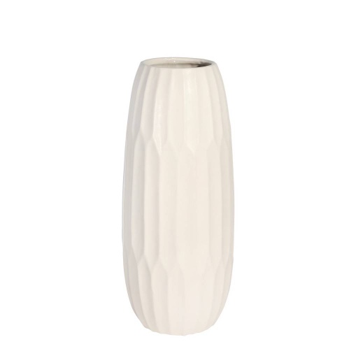 [165147-BB] White Ceramic Vase 14in