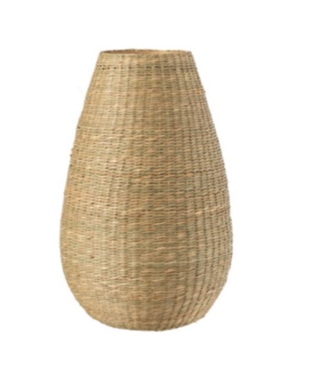 [165253-BB] Seagrass & Bamboo Vase 18in