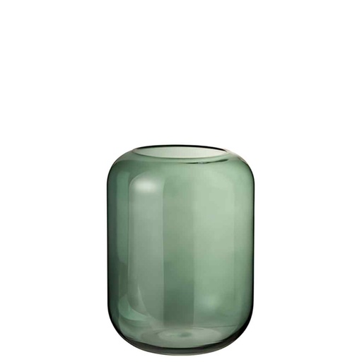 [165304-BB] Green Cylinder Vase 9in