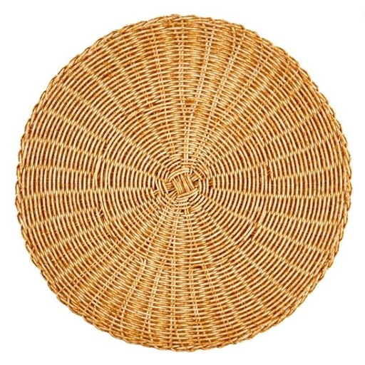 [165346-BB] Faux Rattan Natural Placemat