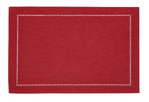 [165482-BB] Linen Look Placemat Red
