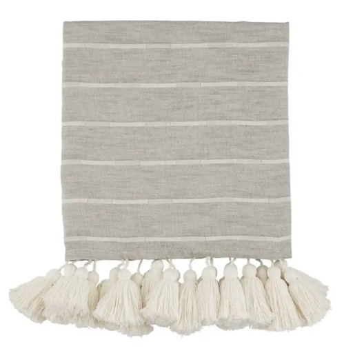 [165510-BB] Stripe Tassel Throw