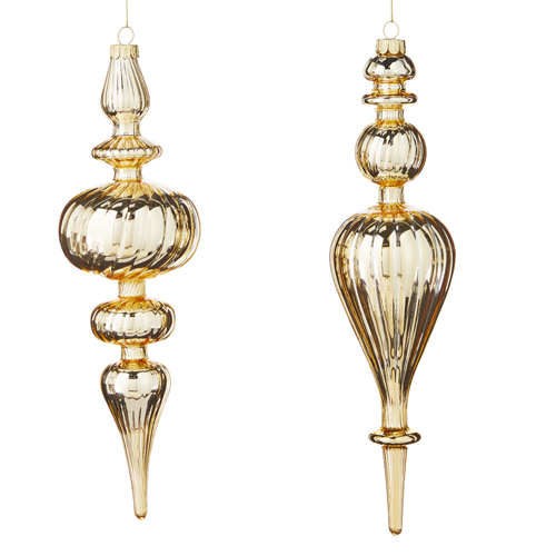 [165618-BB] Gold Finial Ornament 11in