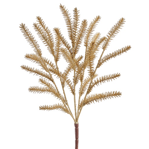 [165706-BB] Glittered Pine Bush Gold 19in