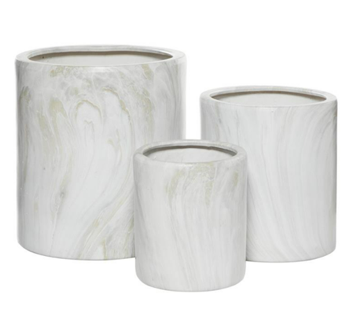 [165777-BB] Marble Ceramic Planter 9in
