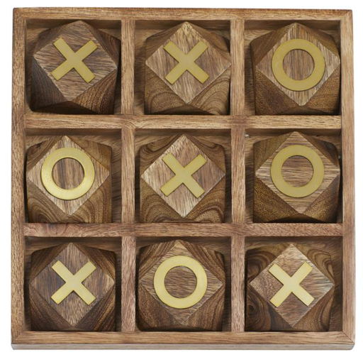 [163180-BB] Wooden Tic Tac Toe 8in