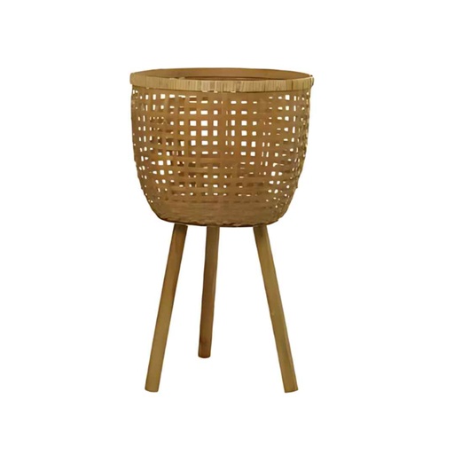 [165895-BB] Bamboo Planter on Stand 26in