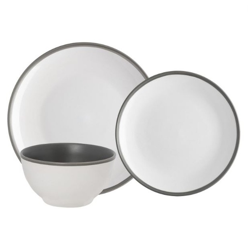 [165930-BB] Luna Stoneware Dinnerware Set 12 pc