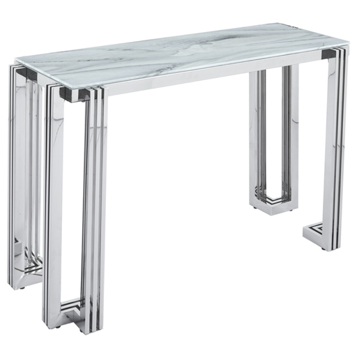 [166034-BB] Marble & Glass Top Console Table