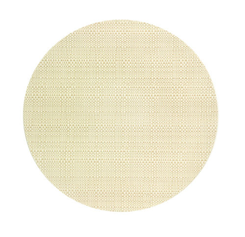 [111424-BB] Trace Basketweave Round Placemat White