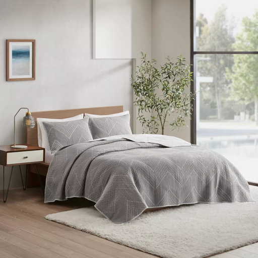 [166550-BB] Pomona Cotton Embroidered 3 Piece Coverlet King Set