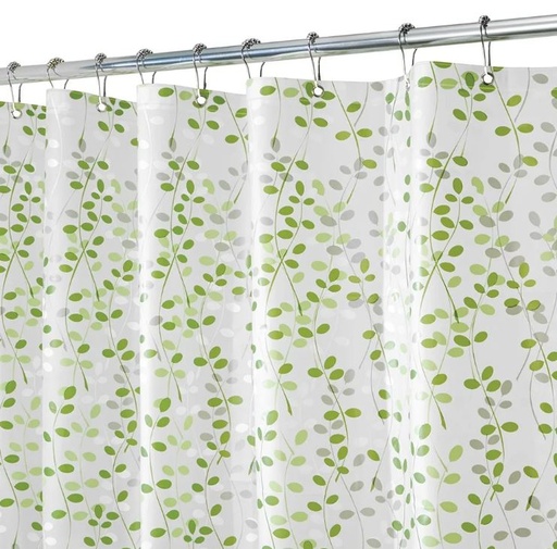 [166879-BB] Vine Peva Shower Curtain Green/White