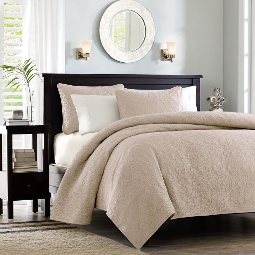 [157604-BB] Quebec King Coverlet Set Khaki
