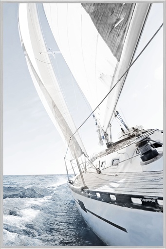 [167017-BB] Sailboat I Print on Tempered Glass 24WX36H