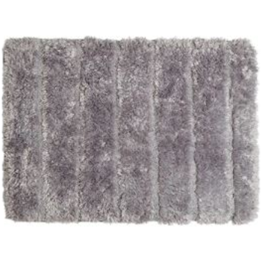 [167918-BB] Luxe Ribbed Memory Foam Bath Mat Charcoal 