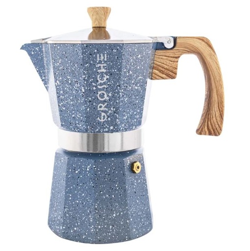 [168052-BB] Milano Stone Stovetop Espresso Coffee Maker  Blue 6 Cup