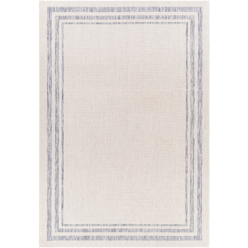 [168318-BB] Tuareg  Blue Border Rug 5x7