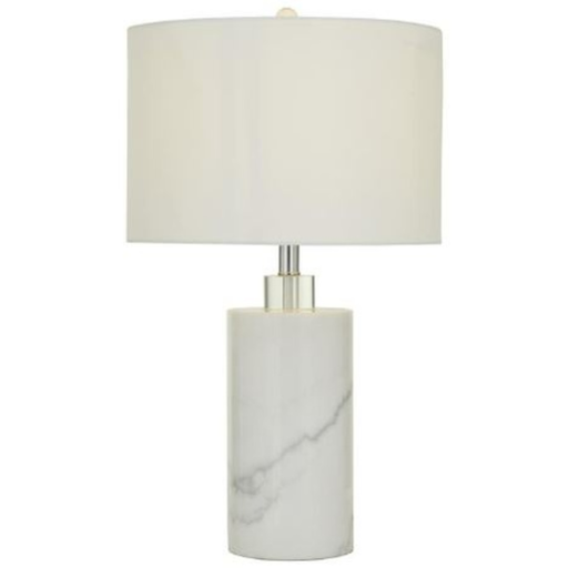 [168407-BB] White Marble Table Lamp 26in